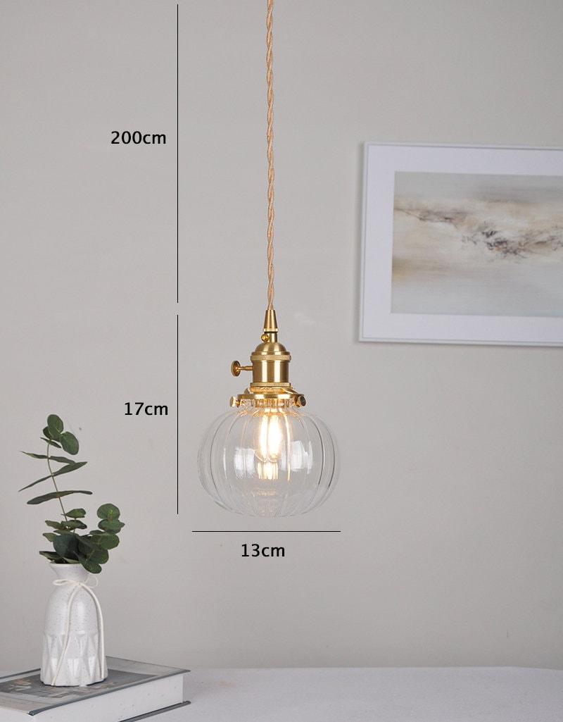 Lunora käsintehty vintage-lasikattovalaisin LED-polttimolla mukana