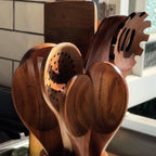 Conjunto de 9 Peças de Utensílios de Cozinha em Teca Natural