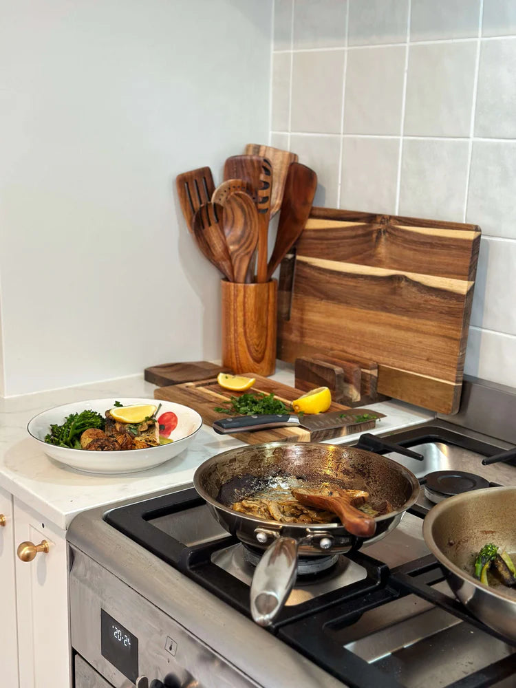 Conjunto de Presente de Cozinha em Teca Premium para Cozinha Sustentável