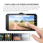 Wireless Twin Dash Cam With Front Or Rear View, 1080p, 4-Inch LCD