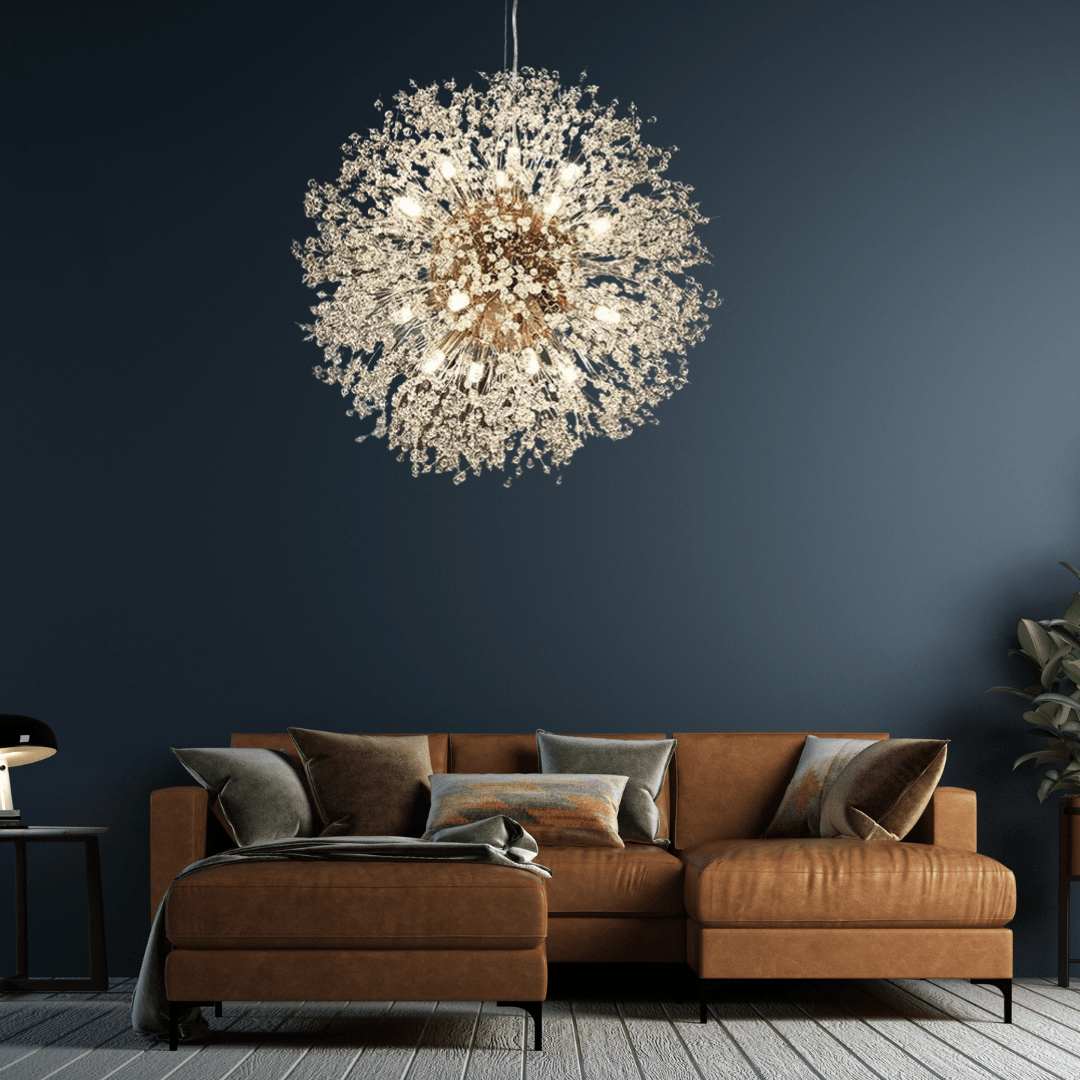 Lampada a sospensione Asterra Crystal Dandelion con pendente a soffitto, lampada moderna