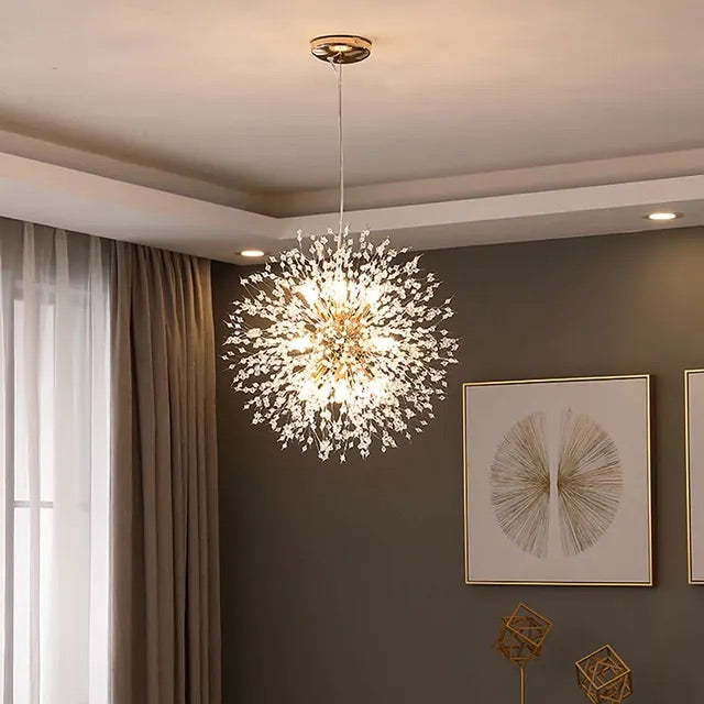 Lampada a sospensione Asterra Crystal Dandelion con pendente a soffitto, lampada moderna