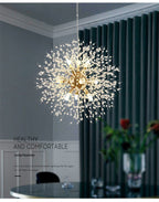 Lampada a sospensione Asterra Crystal Dandelion con pendente a soffitto, lampada moderna