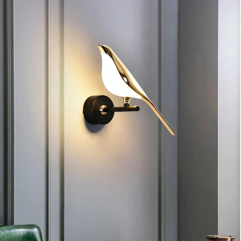 Gilded Hummingbird Wall Fixture With Gold Finish On Iron