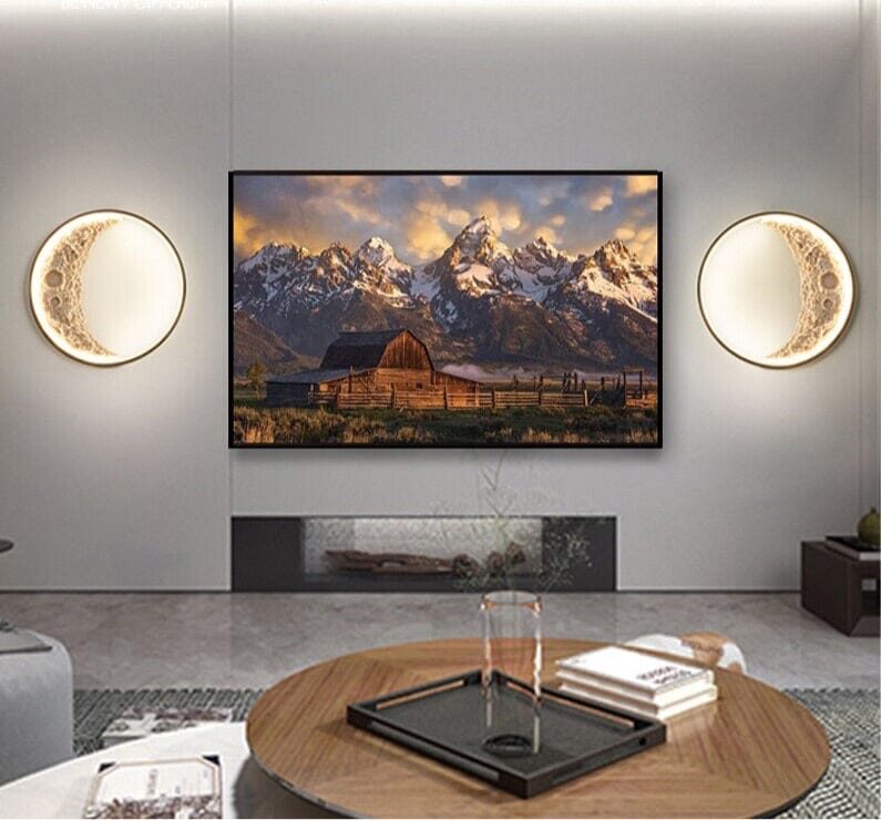 Moonlit Crescent Wall Fixture For Modern Living Spaces