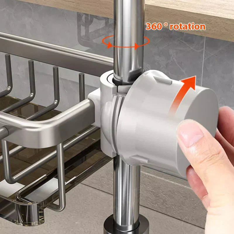 Kompakt Aluminium Vaskorganisator for Svamper, Børster og Såpe