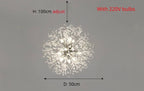 Lampada a sospensione Asterra Crystal Dandelion con pendente a soffitto, lampada moderna