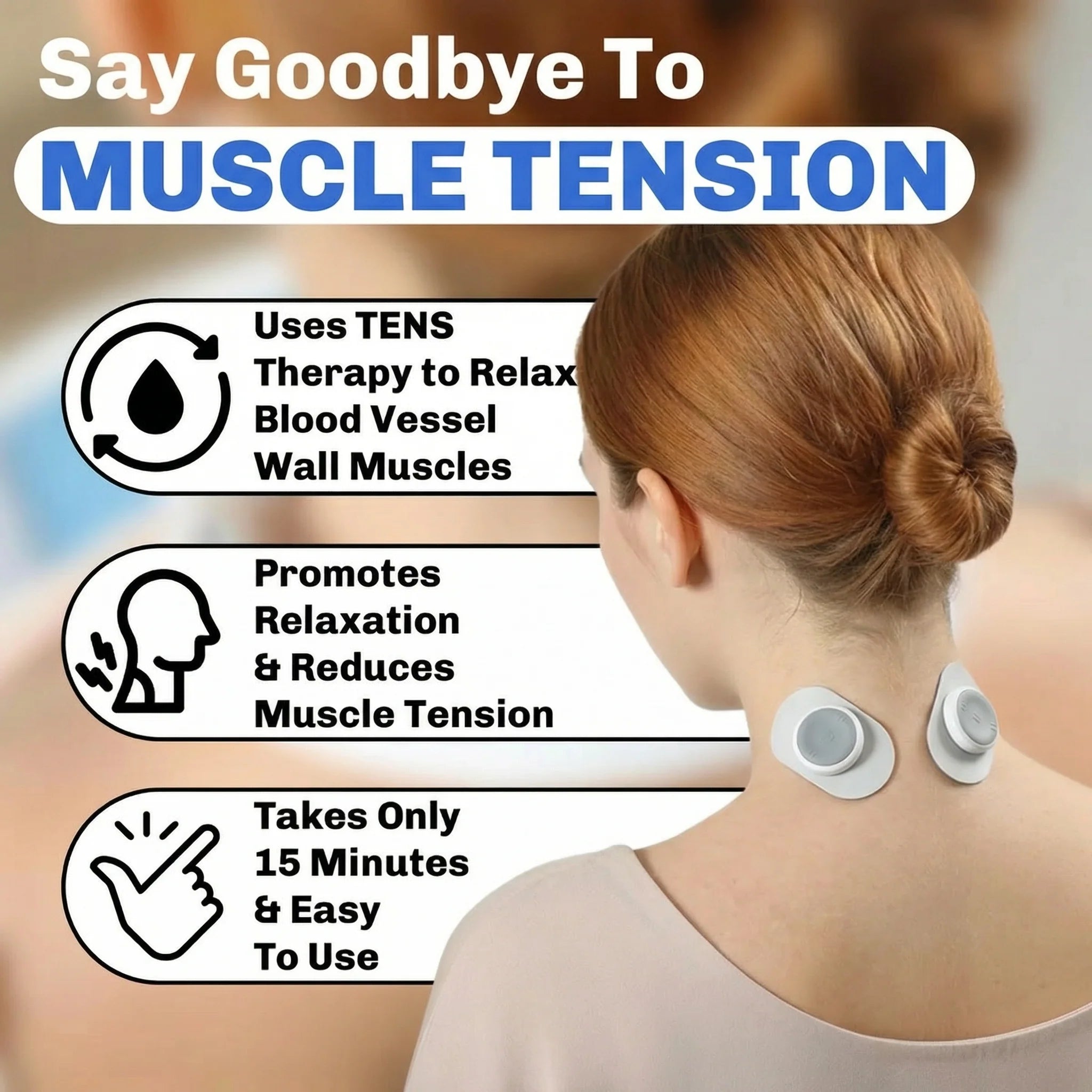 Dispositivo per Terapia Muscolare Senza Fili con Sei Modalità e Sedici Livelli di Intensità
