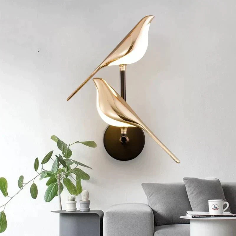Gilded Hummingbird Wall Fixture With Gold Finish On Iron