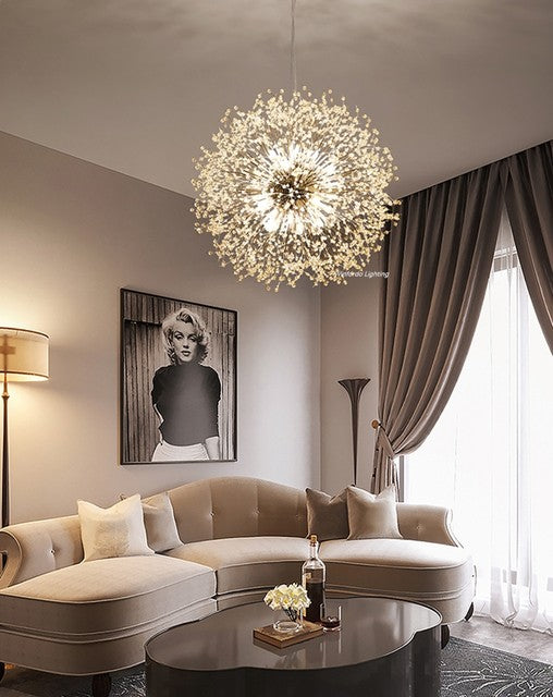 Lampada a sospensione Asterra Crystal Dandelion con pendente a soffitto, lampada moderna