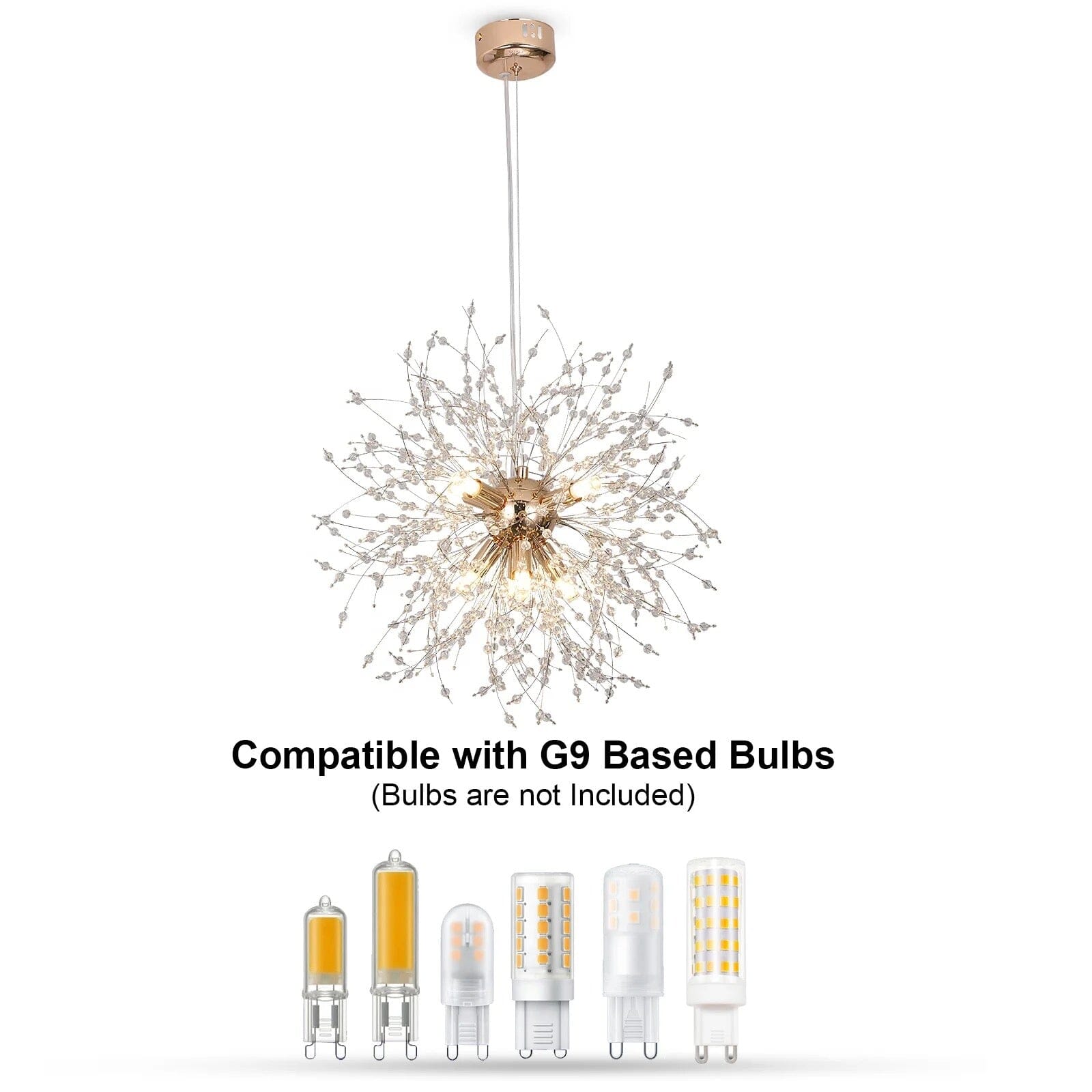 Lampada a sospensione Asterra Crystal Dandelion con pendente a soffitto, lampada moderna