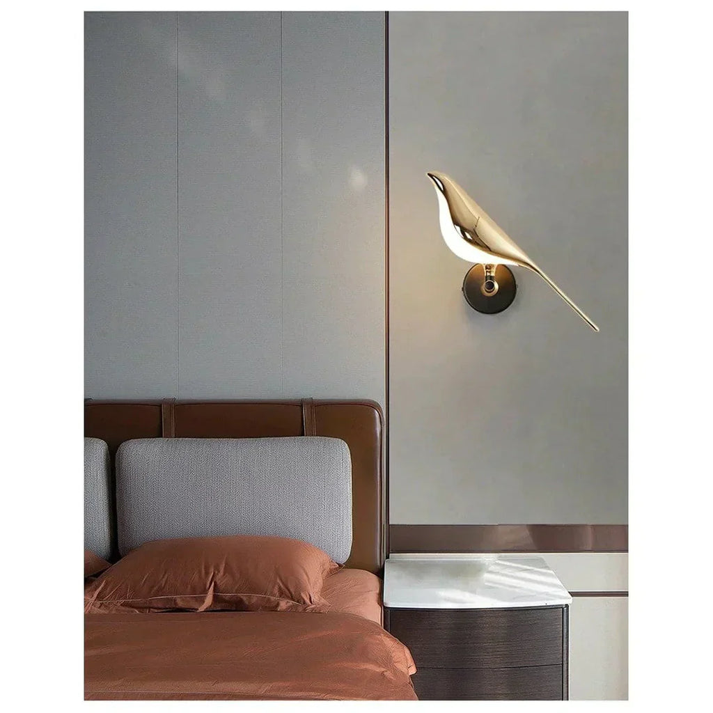 Gilded Hummingbird Wall Fixture With Gold Finish On Iron