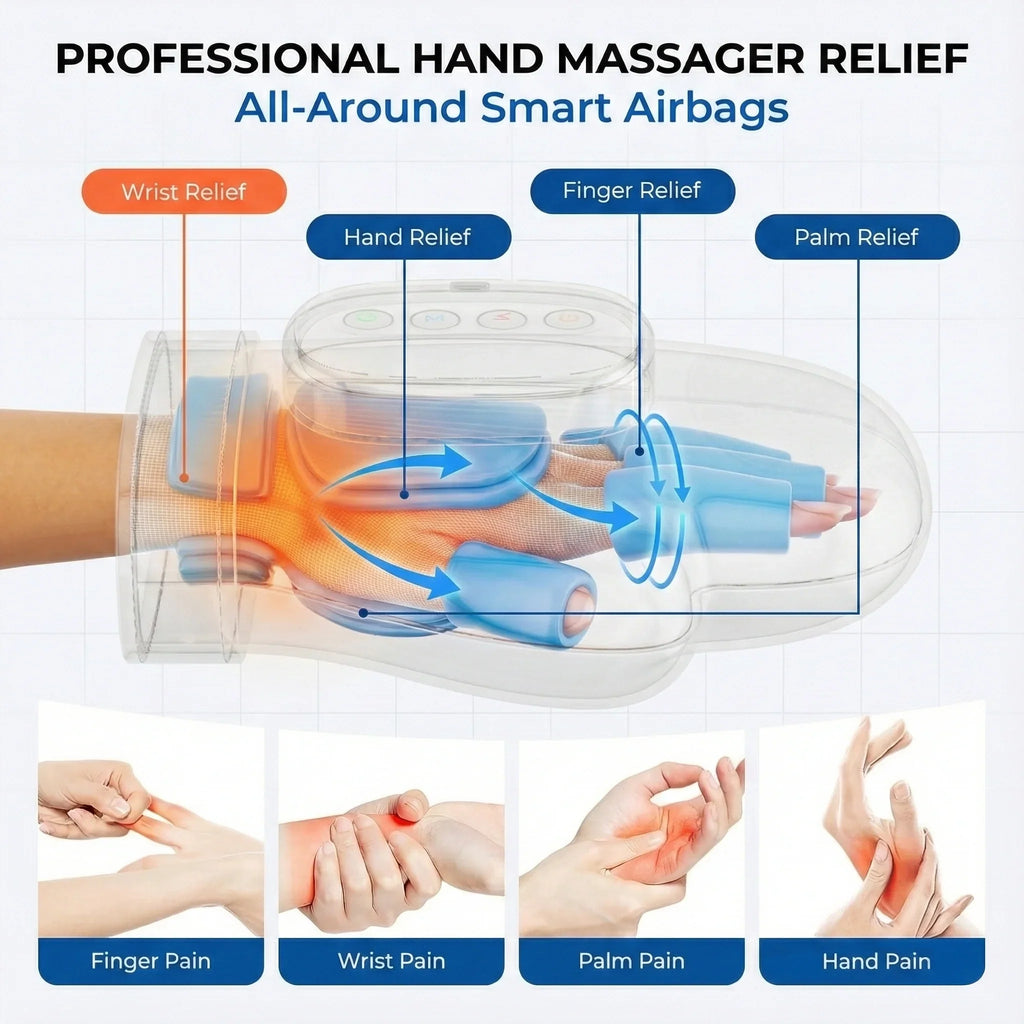 ArthroFlex Pro 3-in-1 Handmassagegerät mit Wärme und Handgelenkstütze