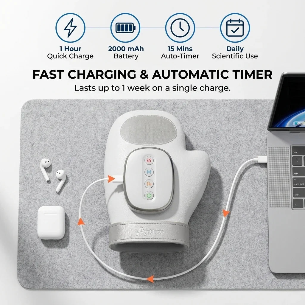 ArthroFlex Pro 3-in-1 Handmassagegerät mit Wärme und Handgelenkstütze