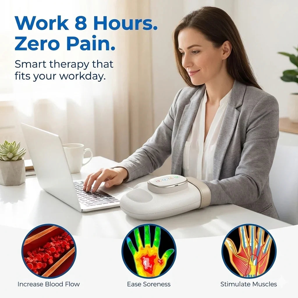 ArthroFlex Pro 3-in-1 Handmassagegerät mit Wärme und Handgelenkstütze