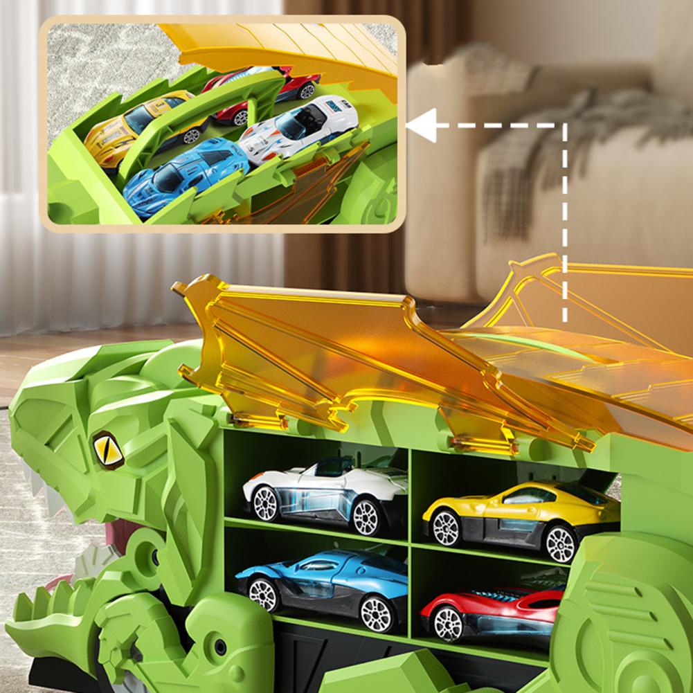 Conjunto de Brinquedos de Dinossauros com Carros e Pistas de Corrida