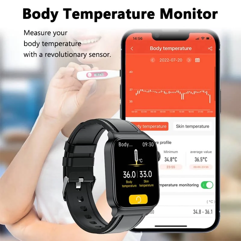Smartwatch Med Sundhedsovervågning Fra AeroPulse, 1,83-Tommer Skærm