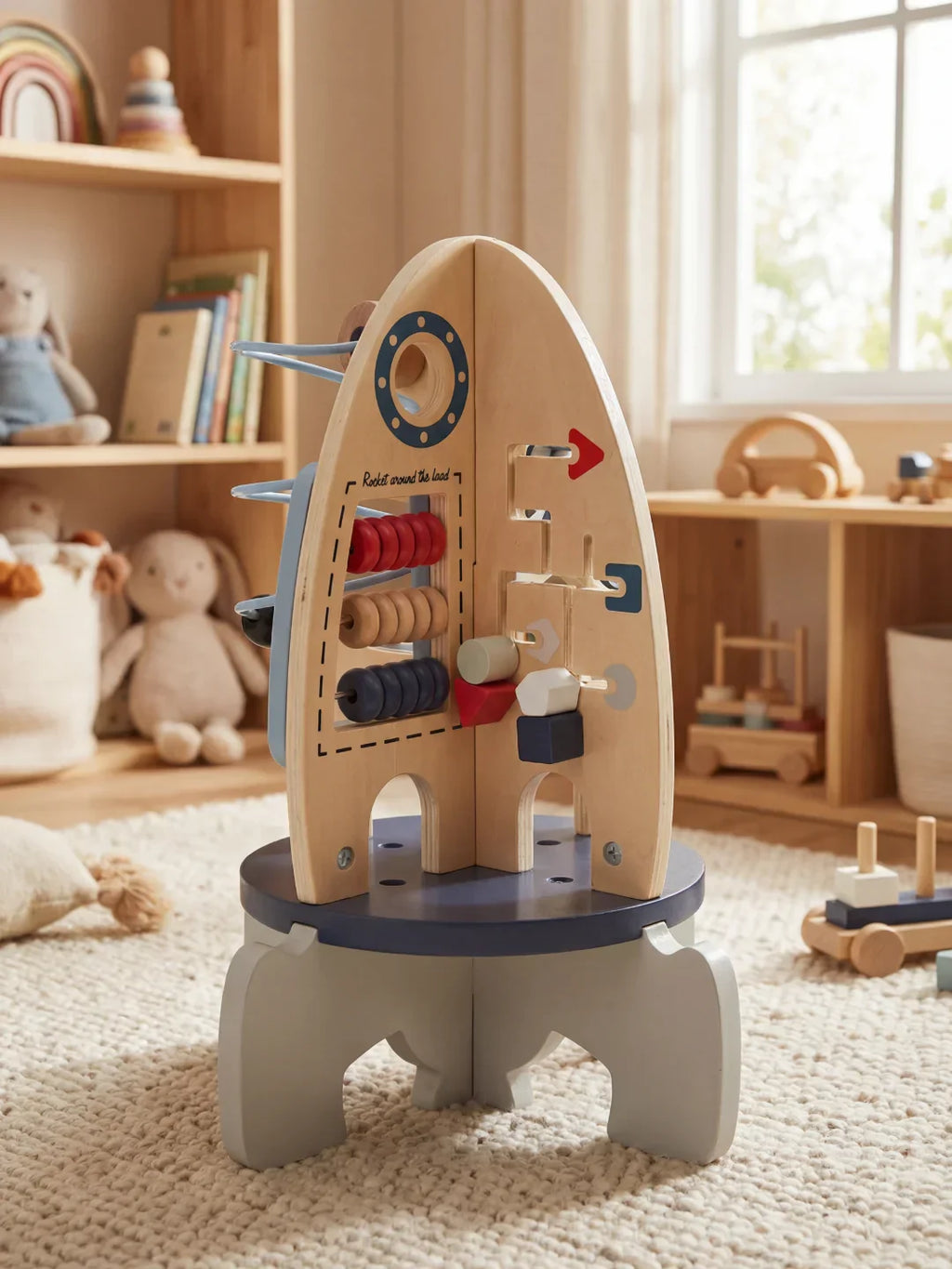 Wooden Space Rocket Baby Activity Center