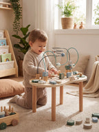 Multi-Activity Wooden Play Table for Toddler Exploration