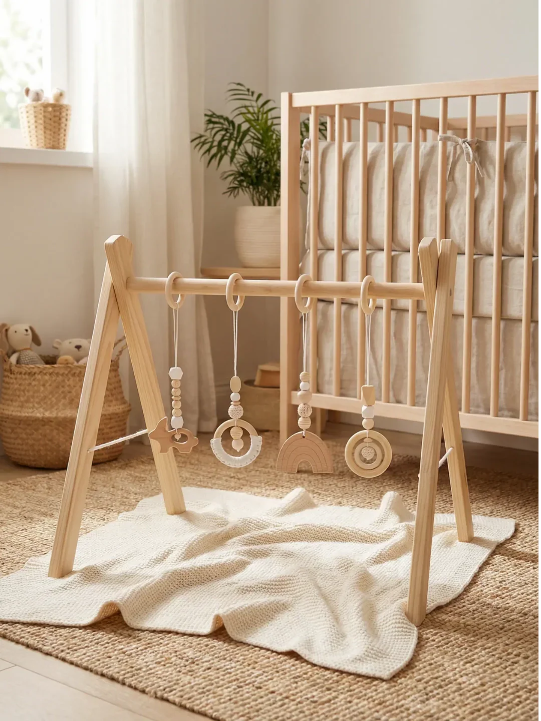 Set of 4 Wooden Baby Play Gym Toys