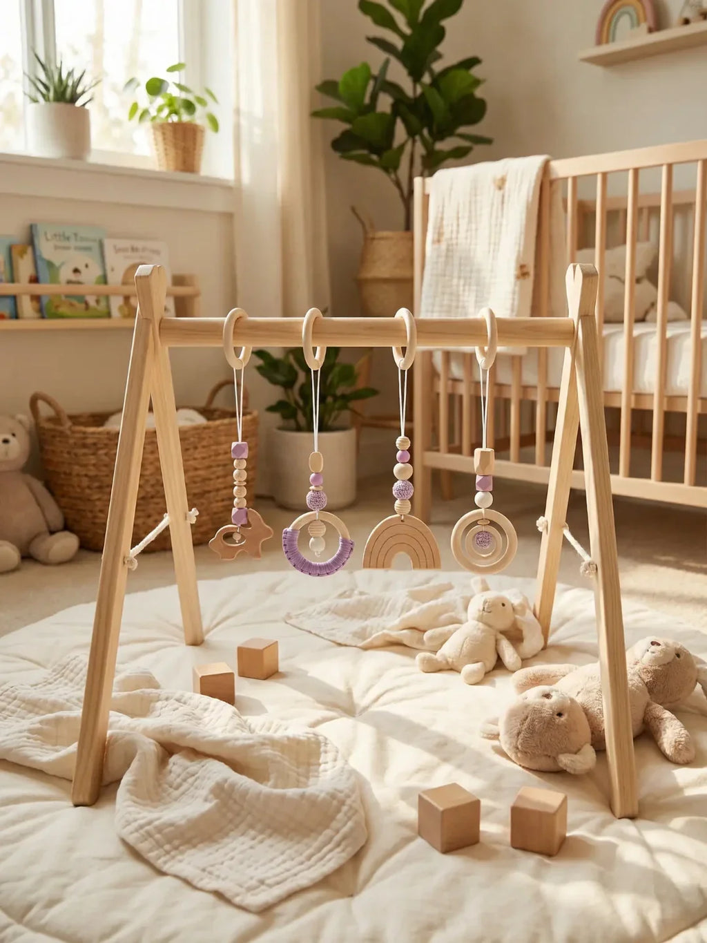 Set of 4 Wooden Baby Play Gym Toys