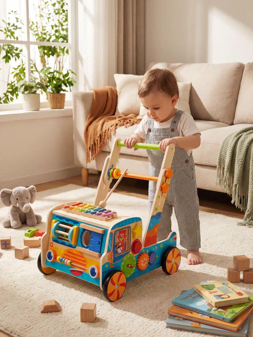 Musical Wooden Baby Walker Truck with Xylophone