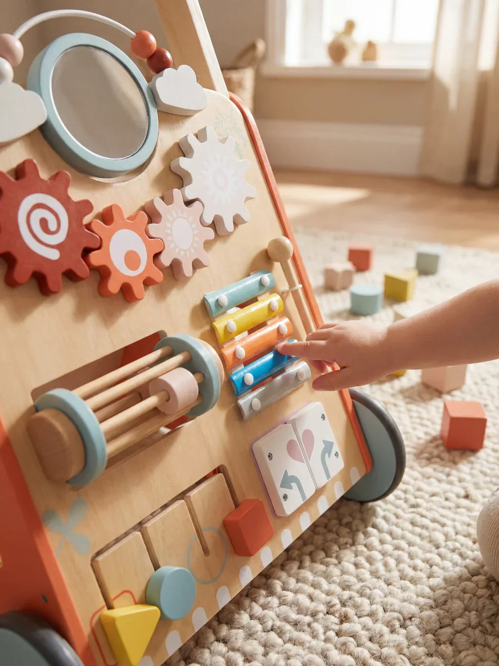 Multi-Aktivitets Træ Baby Gåvogn
