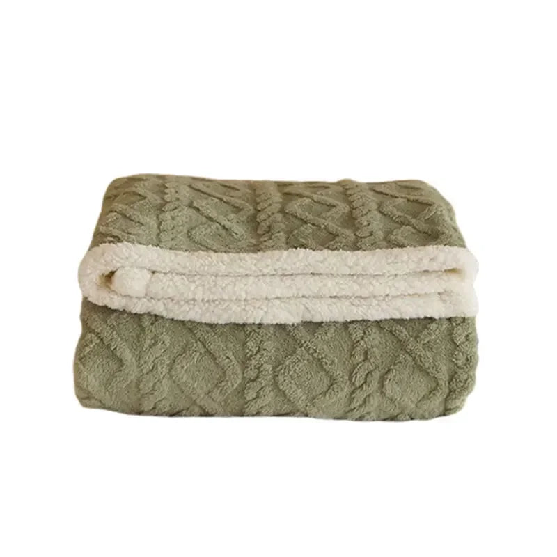 Snowhaven omkeerbaar wollen deken met microvezel flanel en lamswol