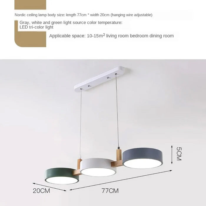 Luminária de Teto Nordic Flush com Múltiplas Cabeças para Cozinhas e Salas de Jantar