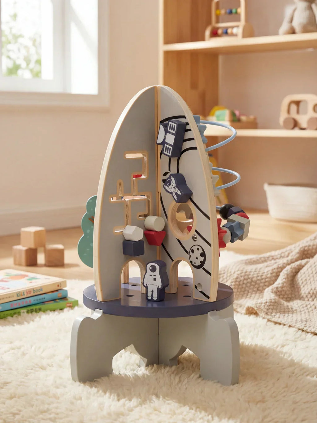 Wooden Space Rocket Baby Activity Center