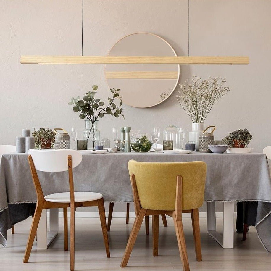 Lampada a sospensione in legno LED regolabile SolaraWood per sale da pranzo
