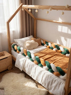 Terracotta Velvet Braided Baby Bed Bumper