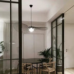 Vexaera Iron Frame Chandelier With Fabric Shade, Art Deco Inspired Lighting