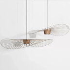 Vexaera Iron Frame Chandelier With Fabric Shade, Art Deco Inspired Lighting
