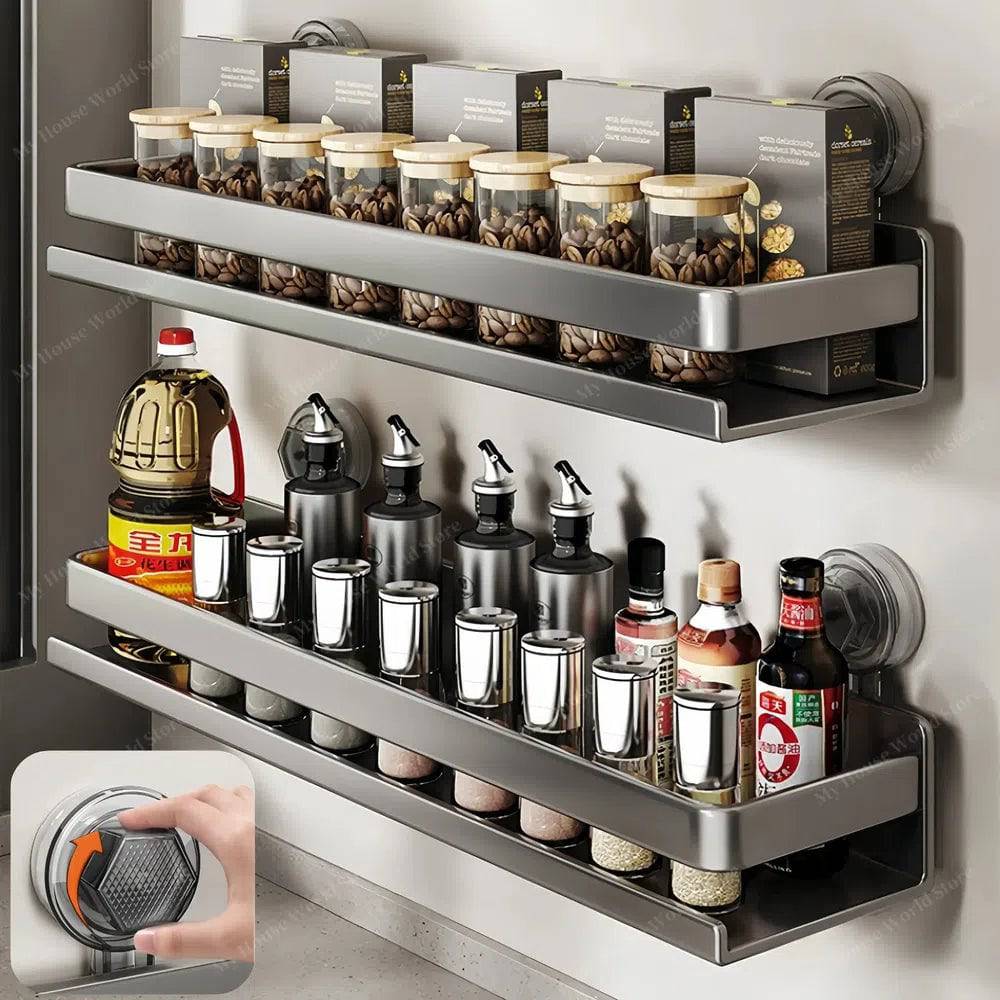 Soporte de especias Vera con ventosas para montaje en pared para cocina