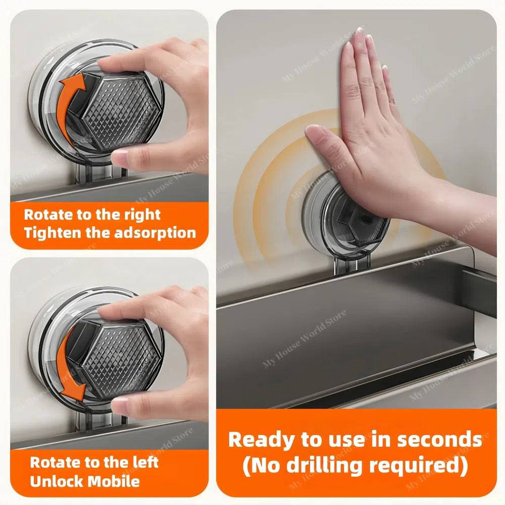 Vera Spice Rack Suction Cups Wall Mount For Kitchen