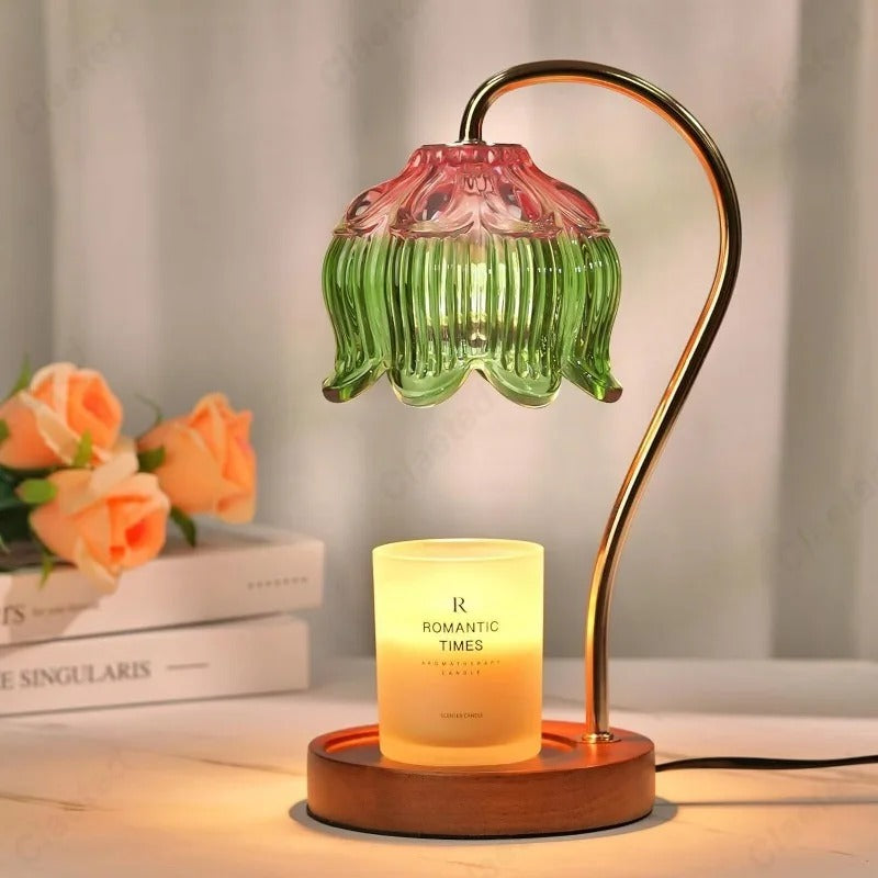 Pemanas Lilin Kelopak Bunga Dengan Lampu Minimalis Moden Hiasan Rumah