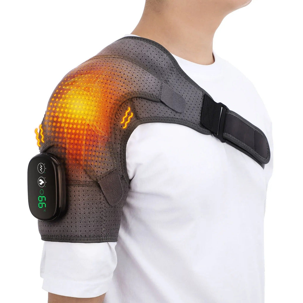 Adjustable Heated Shoulder Massaging Device For Posture Improvement And Tension Relief