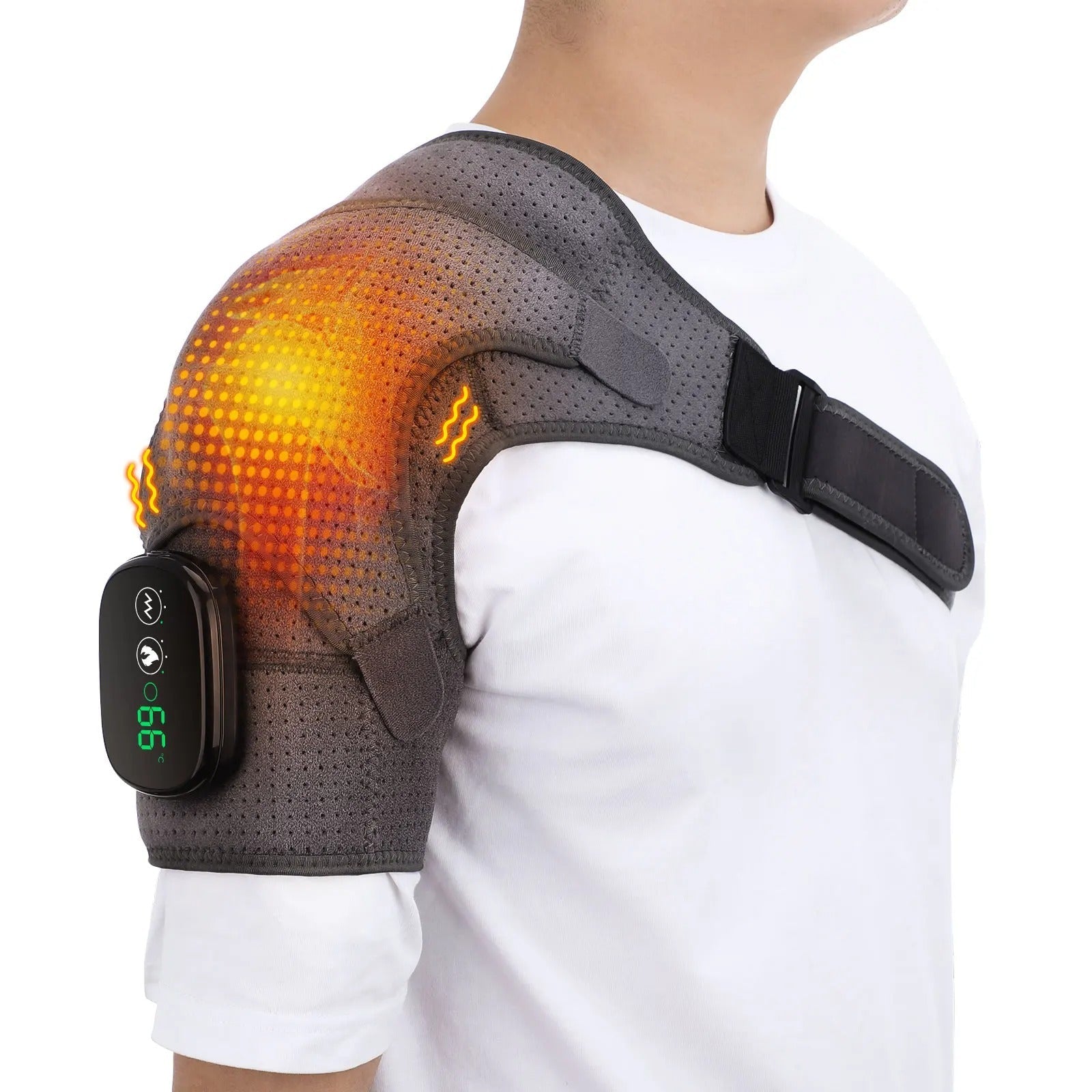 Adjustable Heated Shoulder Massaging Device For Posture Improvement And Tension Relief