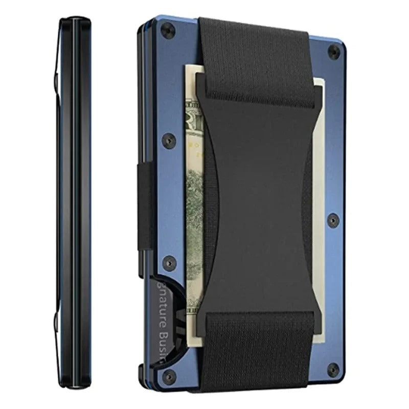 Kirrea Titanium Card Holder RFID Matte Cobalt Slim Unisex Accessory