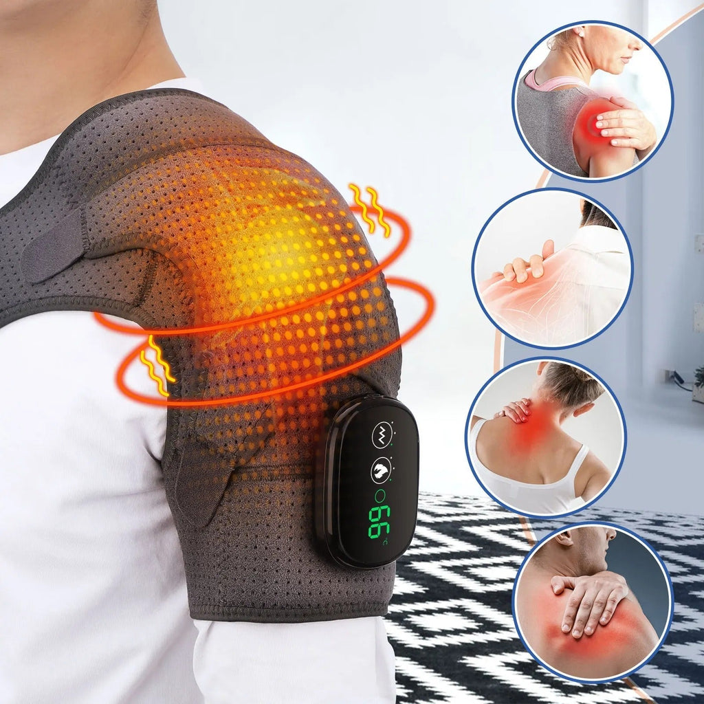 Adjustable Heated Shoulder Massaging Device For Posture Improvement And Tension Relief
