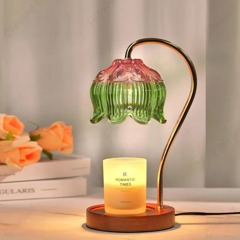 Pemanas Lilin Kelopak Bunga Dengan Lampu Minimalis Moden Hiasan Rumah