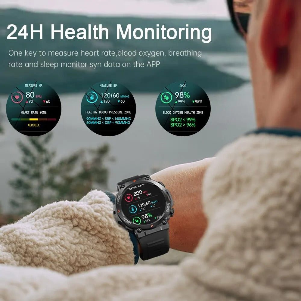 FortisX Titan Rugged Tactical Smartwatch With Extended Battery Life