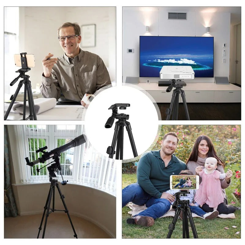 3-in-1 Bluetooth telescopische telefoonstatief met afstandsbediening en selfiehouder