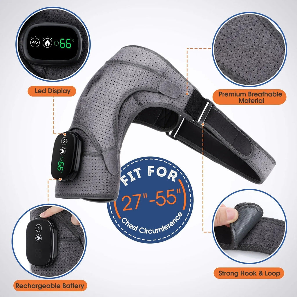 Adjustable Heated Shoulder Massaging Device For Posture Improvement And Tension Relief