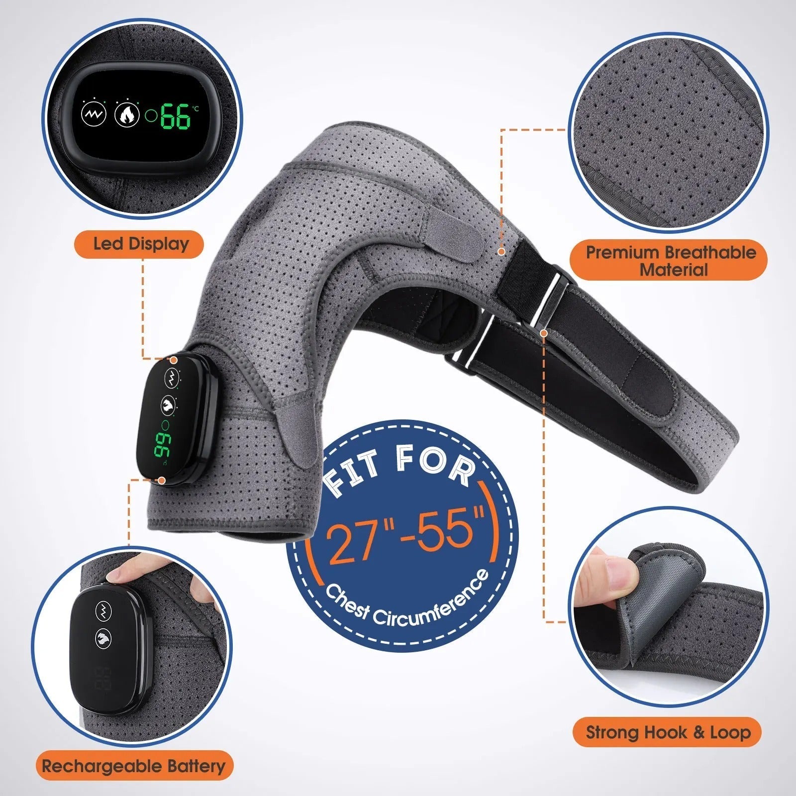 Adjustable Heated Shoulder Massaging Device For Posture Improvement And Tension Relief