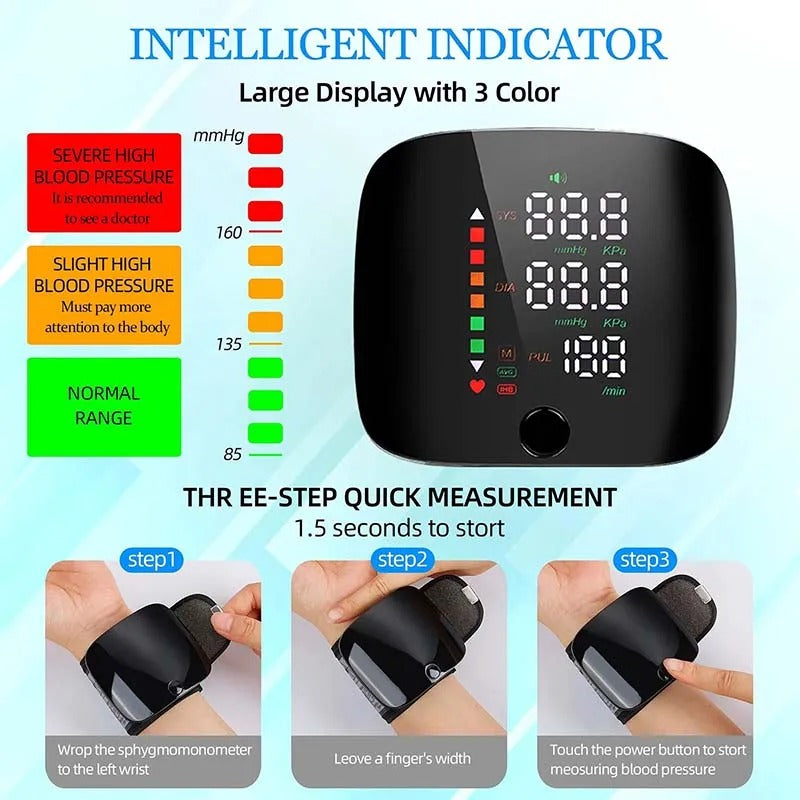 NovaPulse On-The-Go Wrist Health Monitor With Voice Alerts
