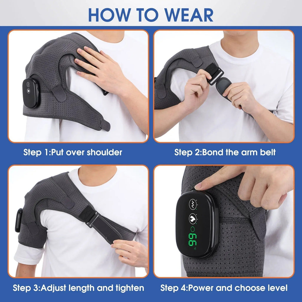 Adjustable Heated Shoulder Massaging Device For Posture Improvement And Tension Relief