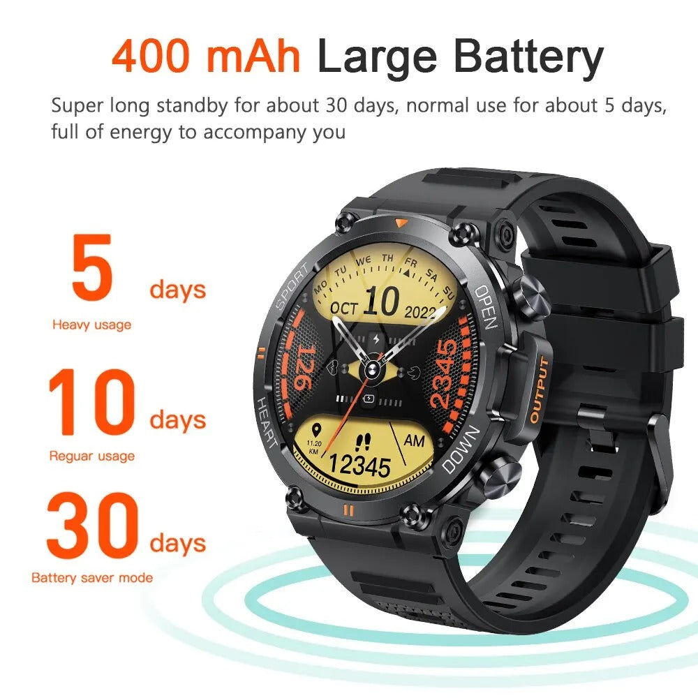 FortisX Titan Rugged Tactical Smartwatch With Extended Battery Life