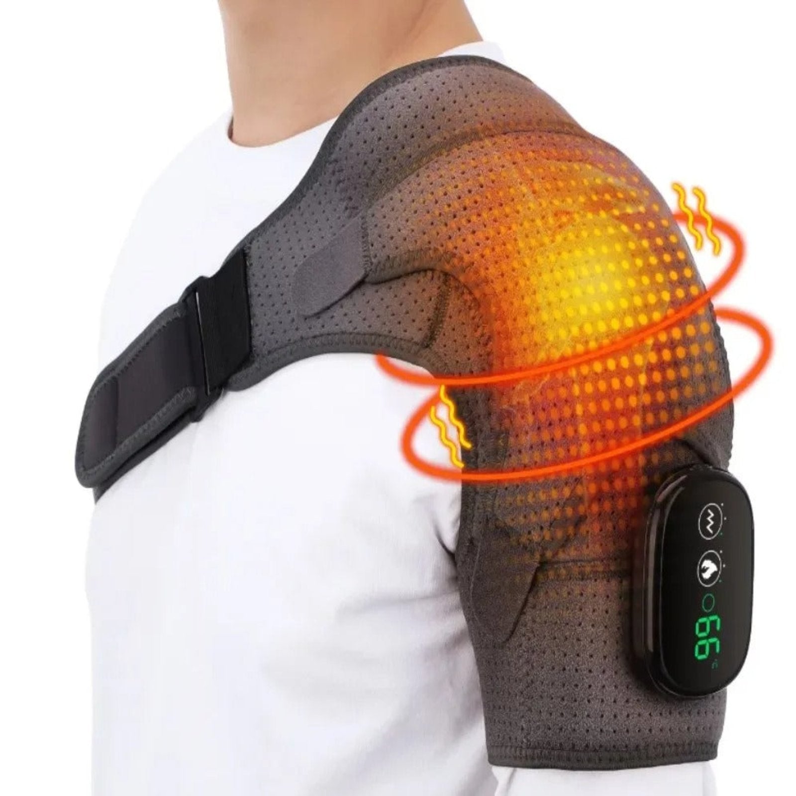Adjustable Heated Shoulder Massaging Device For Posture Improvement And Tension Relief
